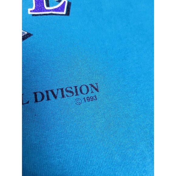 VTG NBA Charlotte Hornets Sweater Sweatshirt Mens L Blue Basketball Crewneck 90s - Picture 7 of 16